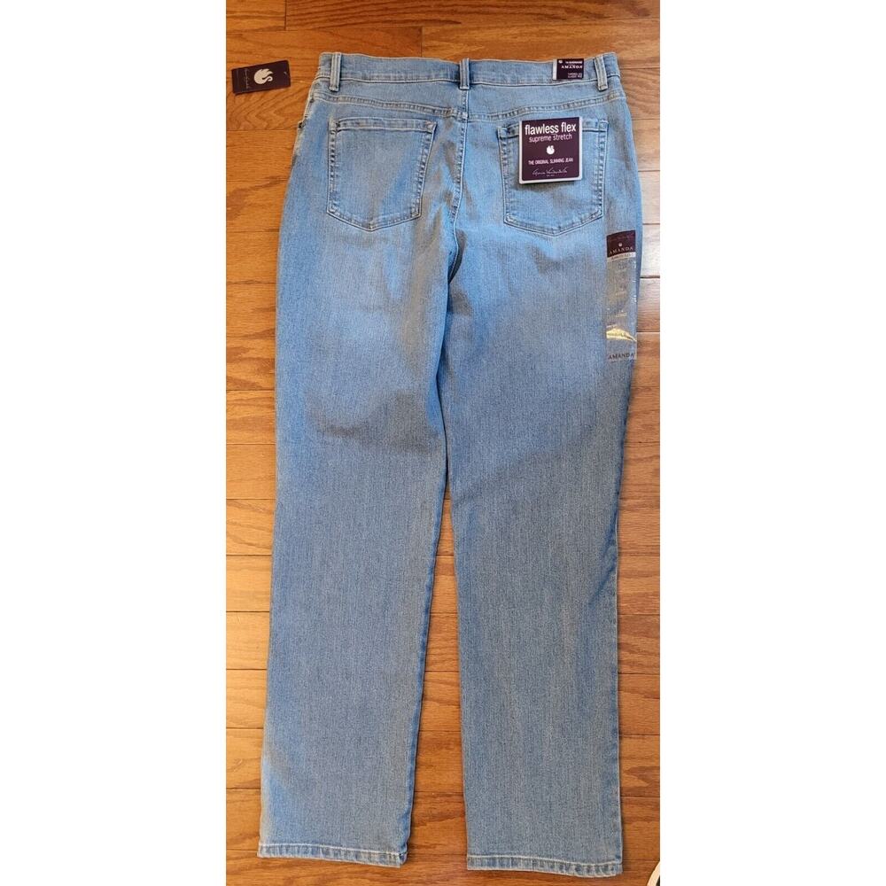 Gloria Vanderbilt Amanda Jeans Lt Wash Size 14 Stretch Classic Fit/Tapered Leg - Picture 2 of 13
